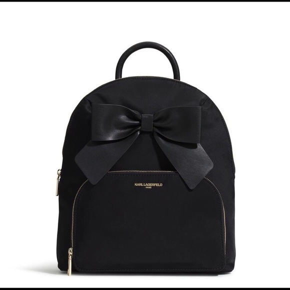 Karl Lagerfeld Handbags - Karl Lagerfeld Kris Bow Black Nylon Backpack